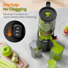 Je120-32mob Topzee Cold Press Juicer Machine High-yield Extraction Quiet Operation Easy To Cle #3