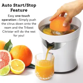 Tribest 781147887500 Citristar Citrus Stainless Steel Strainer And Spout Electric Juicer White #3