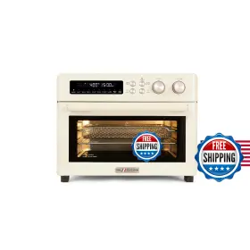 Val Cucina B0btn6h4k3 10-in-1 Retro Air Fryer Toaster Oven Xl Convection Almond Yellow