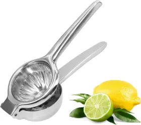 Valtify 313110440421 Stainless Steel Lemon Squeezer Heavy Duty Handheld Juicer With Large Bowl Prem