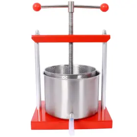 69d1fca5cf54 Vaoziure Manual Fruit Wine Press - 0.53 Gallon Stainless Steel Juice And Oil Extractor