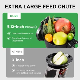 Ventray 667261541064 Slow Masticating Juicer Cold Press Machines With 5.3 Inch Extra L #2