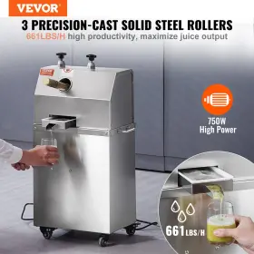 Vevor 197988385929 Electric Sugar Cane Juicer 750w Sugarcane Machine With 661lbs/h High Out