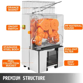 2000e-2x Vevor Commercial Orange Juicer Juice Machine With Filter Box #2