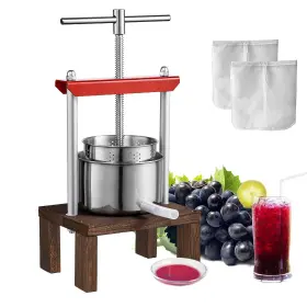 Vevor 840349935720 Fruit Wine Press 0.53 Gallon/2l 2 Stainless Steel Barrels Manual Juice