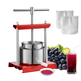 Vevor 840349935751 Fruit Wine Press 0.53 Gallon/2l 2 Stainless Steel Barrels Manual Juice