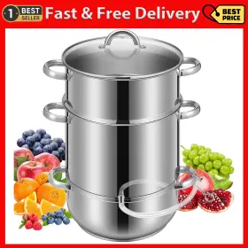 Vh1495 Vivohome 11 Quart Stainless Steel Juice Steamer Extractor Fruit Vegetables Juicer Pot And Clamp