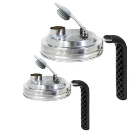 Ju-02 Vknic Mason Jar Pour Spout Lid With Handle Stainless Steel Flip Cap