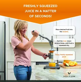 Vollum 603810011000 Hand Press Manual Citrus Juicer - Squeezer Commercial Grade Home Orange #2