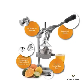 Vollum 603810011000 Hand Press Manual Citrus Juicer - Squeezer Commercial Grade Home Orange #3