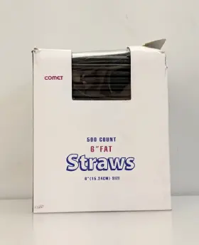 F600bk Waddington North America Inc Wna Comet West 6-inch Fat Black Plastic Straws 500 Count 8 Inch 15.24cm