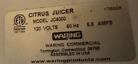 Jc4000 Waring Commercial Nsf Citrus Juicer Model Professional Grade #3