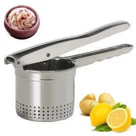 8541969591 Warm Crystal Stainless Steel Potato Ricer And Masher Premium Manual Mashed Fruit Lemon