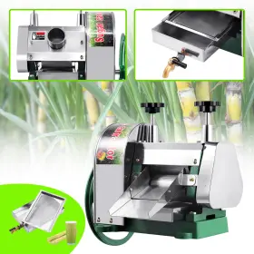Warrenau 723044233585 Sugar Manual Cane Press Juicer Machine Commercial Extractor Mill Stainless Steel