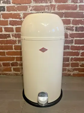 184631-87 Wesco Kickmaster Classic Line Tall Kitchen Trash Can Soft- Almond Cream 33-l