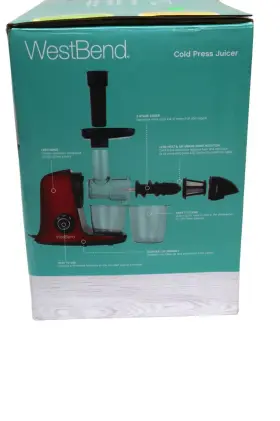 Jc2009rd13 West Bend Westbend Cold Press Juicer - 150-watts Red 1 Year Warranty Usd #2