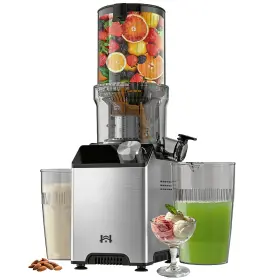 Whuto 810205682242 Cold Press Juicer Wide Feed Chute Machines Stainless Steel Slow Mast