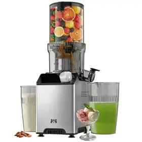 Whuto 810205682280 Cold Press Juicer Wide Feed Chute Machines Stainless Steel Slow Mast