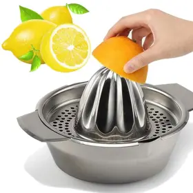Wingwa 791259046047 Stainless Steel Lemon Squeezerjuicer With Bowl Container For Oranges Lemons F