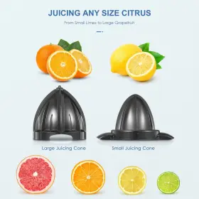 2017a Yabano Electric Citrus Juicer Squeezer With Two Interchangeable Cones Easy To Clean #2