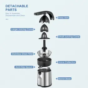 2017a Yabano Electric Citrus Juicer Squeezer With Two Interchangeable Cones Easy To Clean #3