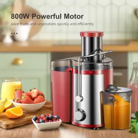 Ks-500h-red Yabano Juicer Machine 800w Centrifugal Extractor With Wide Mouth 3 Inch Feed Chute