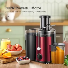 Ks-501-s-red Yabano Juicer Machine 500w Centrifugal Extractor With Wide Mouth 3 Inch Feed Chute