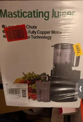 Yoyds 753878560137 Masticating Juicer 250w Cold Press Extra Large Feed Chute 7 Speeds 3 S