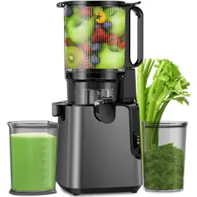 Sj-057-titanium Ypone Sj-057-titanium/gray Juicer Machines 5.4 Inch Large Feed Chute 400w Cold Press - Titanium Gray