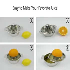 Z Zicome 706693758883 Stainless Steel Manual Juicer Fruit Lemon Lime Orange Squeezer With Bowl Juic #3
