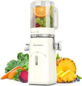 120t Zasmira Cold Press Juicer Updated Masticating Machines With 5 Inch Feeding White