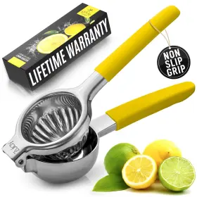 Zulay Kitchen 093674186132 Lemon Squeezer Stainless Steel With Premium Heavy Duty Solid Metal Sque
