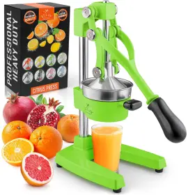 Zulay Kitchen 093674187870 Iron Juicer Heavy Duty Durable Stainless Steel Citrus Press Cast
