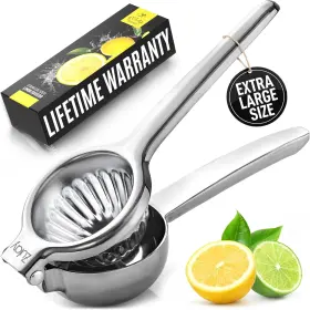 Zulay Kitchen 093674190962 Extra Large Lemon Squeezer Stainless Steel - Easy Squeeze Heavy Du