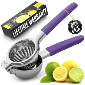 Zulay Kitchen 195702010744 Lemon Squeezer Stainless Steel With Premium Heavy Duty Solid Metal Sque