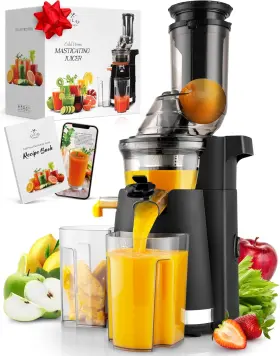 Zulay Kitchen 195702017675 Fruit Press Machine - Masticating Juicer With High Dark Black