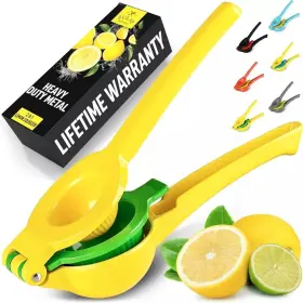Zulay Kitchen 445012918906 Metal 2-in-1 Lemon Squeezer - Sturdy Max Extraction Hand Juicer Le