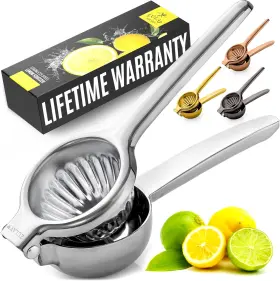 Zulay Kitchen 650181996816 Lemon Squeezer Stainless Steel - Premium Quality Large Silver