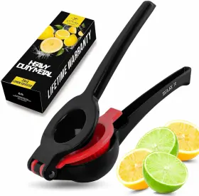 8541969434 Zulay Kitchen 2-in-1 Manual Lemon Squeezer Heavy Duty Aluminum Seed Filter Easy Clean