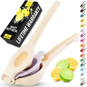 Z-3509 Zulay Kitchen 2-in-1 Lemon Squeezer Sturdy Max Extraction Hand Juicer Cream Lavender