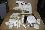 Green Power Juice Extractor Gold Model Twin Gear # GP-E1503 W/ Accessories *read. Fixed Price $79.99.