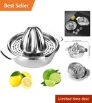 Portable Stainless Steel Citrus Juicer - Effortless Hand Squeezer Home Chefs. Fixed Price $13.64.