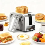Consciot Smart Touch Screen 2 Slice Toaster 6 Browning Levels Timer Reheat Defro. Fixed Price $44.88.