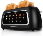4 Slice Toaster With Touch Screen Control, 1.5" Wide Long Slots, 6 Browning Leve. Fixed Price $130.70.