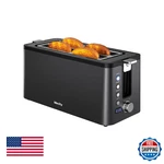 Mecity 4 Slice Toaster Long Slot With Timer Bagel Defrost Reheat Cancel. Fixed Price $86.19.