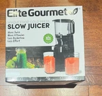 Elite Gourmet EJX320 Cold Press Slow Juicer 5.2 Big Mouth Whole Fruit Reverse. Fixed Price $109.99.