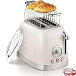 Retro 2 Slice Toaster Wide Slots Stainless Steel W/ Crumb Tray & Warming Rack Us. Fixed Price $79.98.