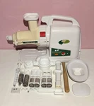Green Power Juice Extractor Gold Model Twin Gear GP-E1503 With Accessories. Fixed Price $139.99.