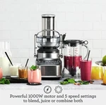 Breville Bluicer Blender And Juicer BJB615SHY, Smoked Hickory. Fixed Price $210.00.