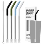 4 Pcs Metal Straws Reusable For 20 Oz Yeti Tumbler, Stainless Steel Wi.... Fixed Price $15.76.